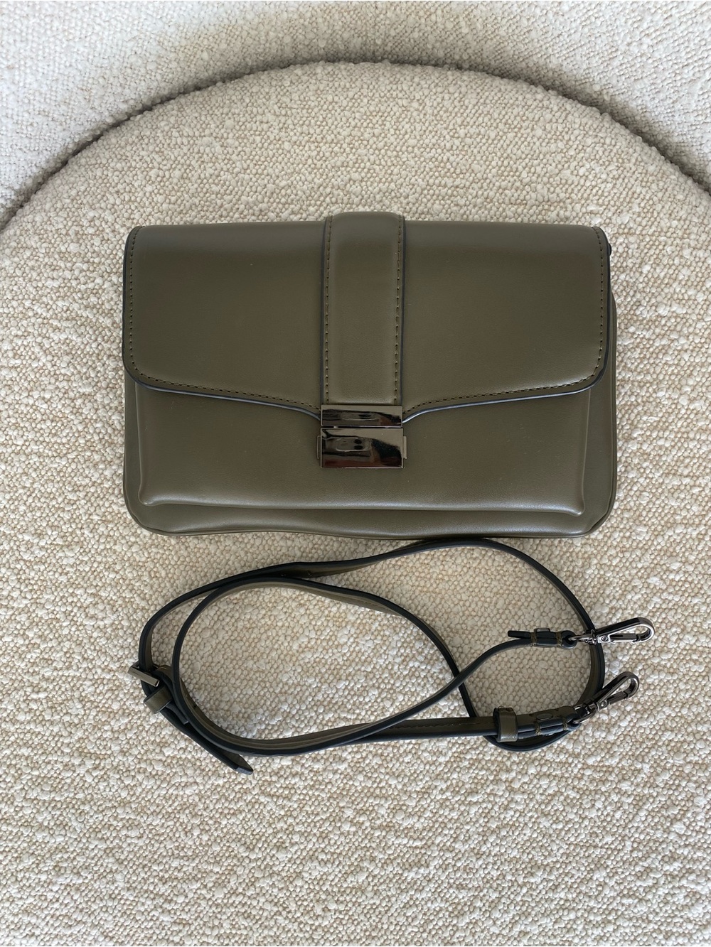 Olive Green Leather Crossbody Bag